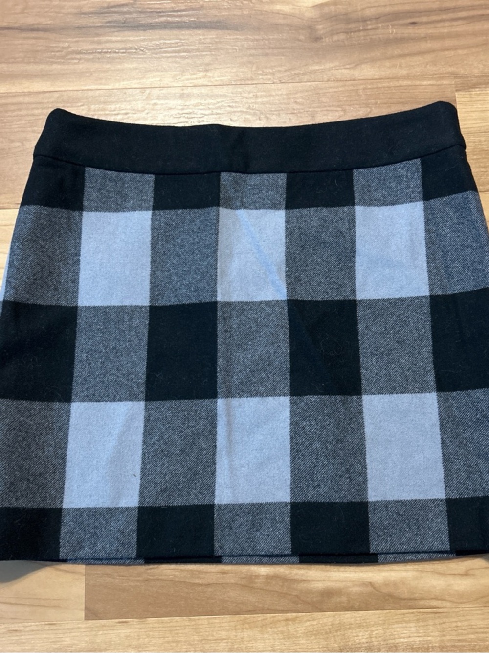 J. Crew Black & Gray Buffalo Check Mini Skirt